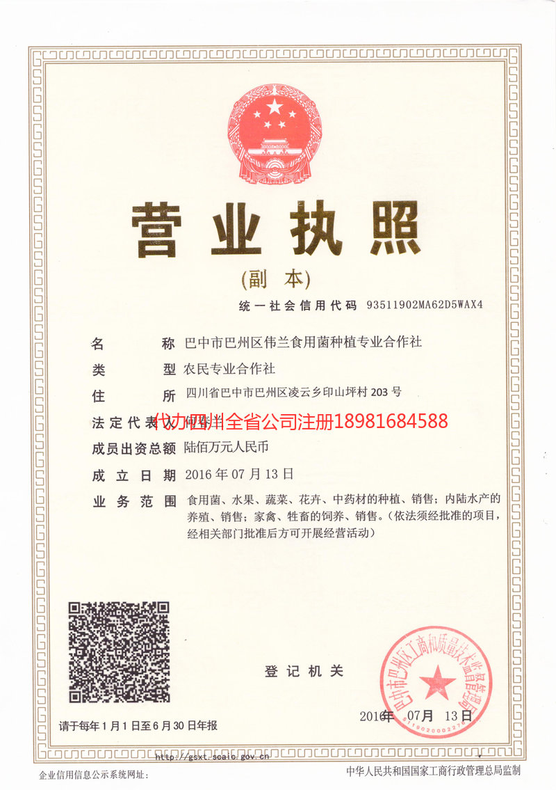 伊犁哈萨克自治州伊犁哈萨克自治州伟兰食用菌种植专业合作社